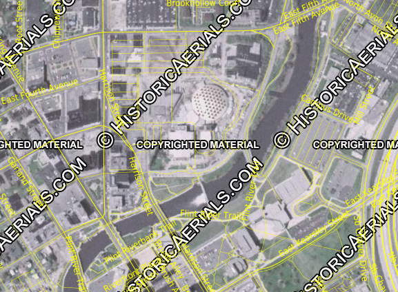 AutoWorld (Six Flags AutoWorld) - 1983 Aerial Photo In Context (newer photo)